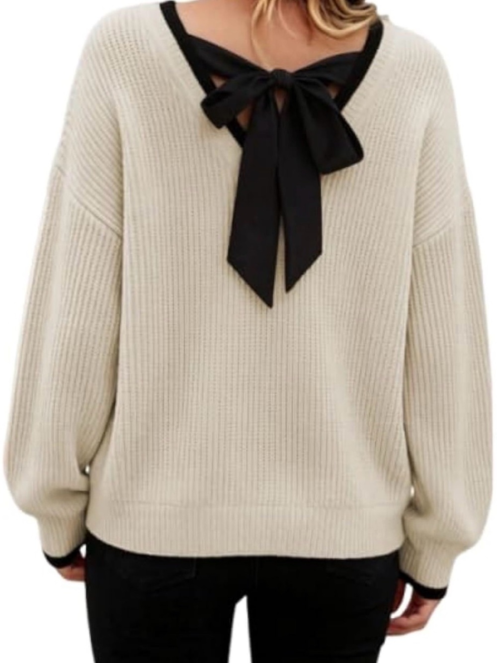 (NWT) ZAFUL • Women's Bow Chunky Knit Sweater